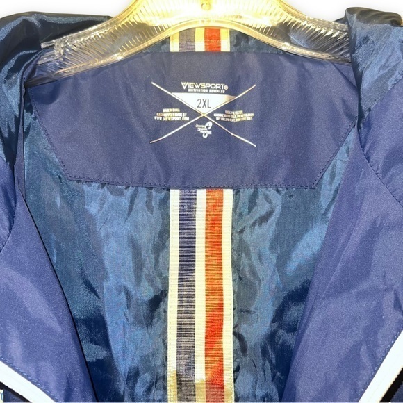 View Sport Chevron Houston Marathon Jacket Men's 2XL w/hood‎ Race Crew Blue. - Picture 6 of 9